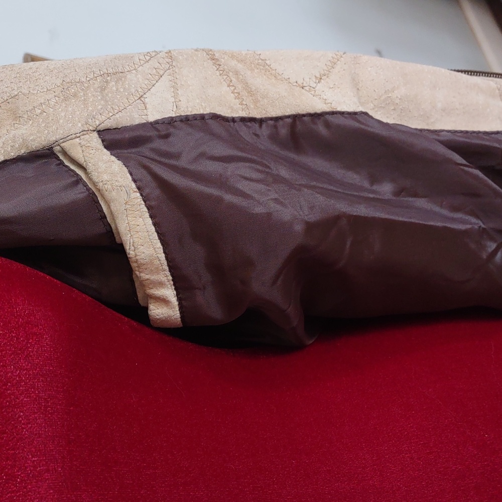 Italian Stone Design Patchwork Jacket Genuine Sue… - image 8